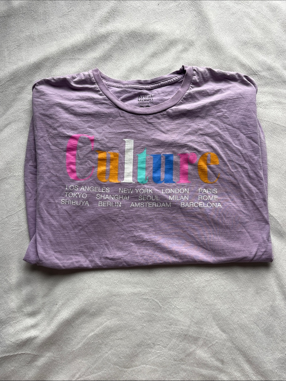 Artist Union Clothing Co. Lavender 'Culture' Short Sleeve Tee